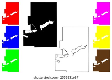 Green Lake County, State of Wisconsin (U.S. county, United States of America, US) map vector illustration, scribble sketch Green Lake map