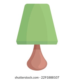 Green lamp icon cartoon vector. House light. Furniture decoration