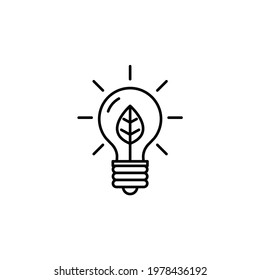 Green lamp icon, eps 10