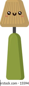 Green lamp, illustration, vector on white background.