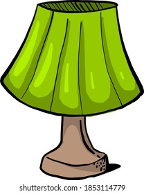 Lámpara verde, ilustración, vector sobre fondo blanco