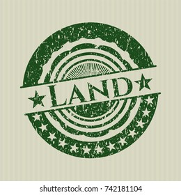 Green Land distressed rubber seal with grunge texture