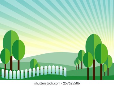 Green Land Mountain Vector Background Stock Vector (Royalty Free ...