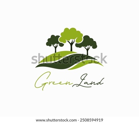 Green Land Trees logo design	