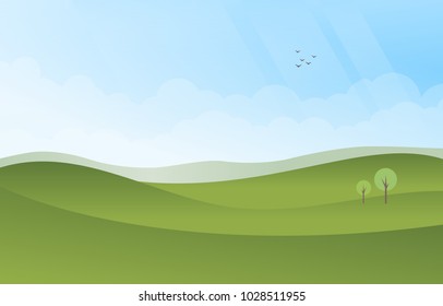 Green Landscape Background Vector Stock Vector (Royalty Free ...