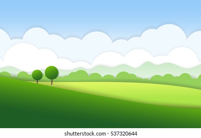 Green Landscape Background Vector Stock Vector (Royalty Free) 537320644 ...