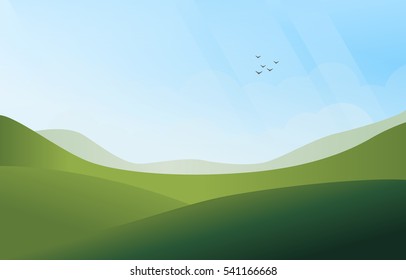 Green Landscape Background Vector