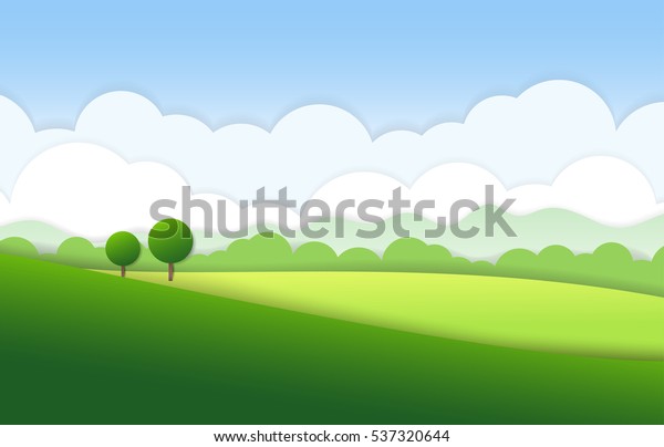 Green Landscape Background Vector Stock Vector (Royalty Free) 537320644