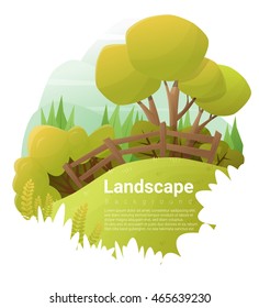 Green landscape background , vector , illustration