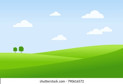 Green landscape and blue sky vector