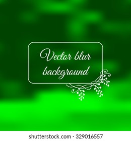 Green landscape blur background. Vector