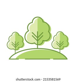 Grüne Landschaftswald, Vektorgrafik.