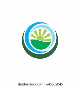 green landscape icon logo