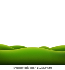 Green Landscape Isolated With Gradient Mesh, Vector Illustration