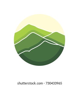 green landscape landmark logo template