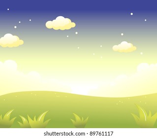 Green Landscape and Sky