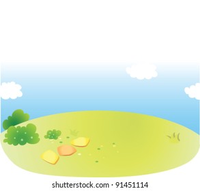 Grüne Landschaft und Himmel