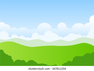 Simple Nature Cartoon Background Your Design Stock Vector (Royalty Free ...