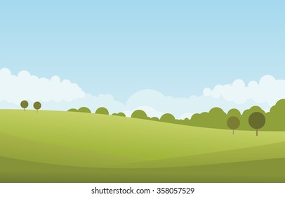 Green Landscape Vector Stock Vector (Royalty Free) 358057529