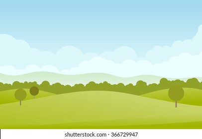 Green landscape vector