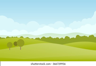 Green landscape vector