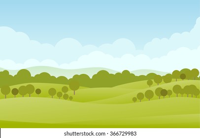 Green landscape vector