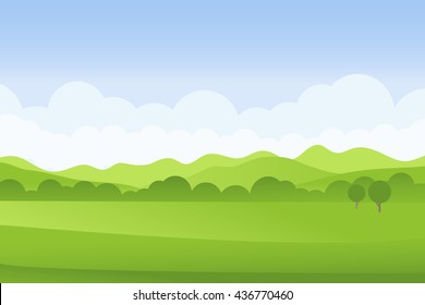 Green landscape vector