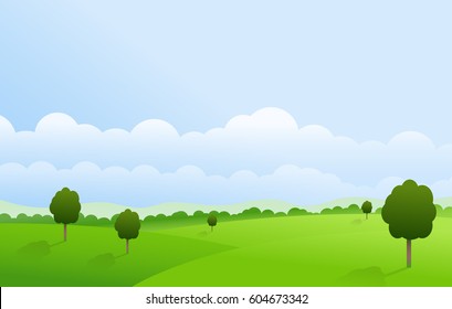 Green landscape vector