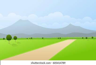 Green landscape vector