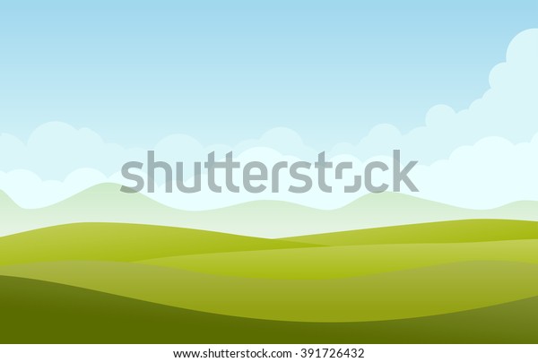 Green Landscape Vector Stock Vector (Royalty Free) 391726432