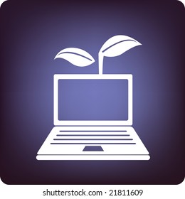 green laptop