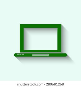 Green Laptop Icon