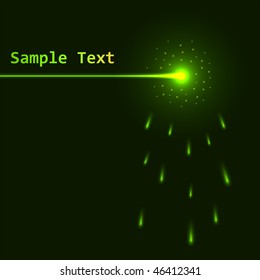 Green laser beam background with copy space.