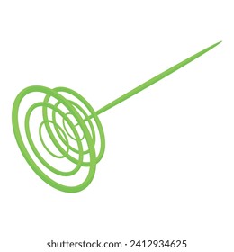 Green laser beam icon isometric vector. Advanced phaser. Weapon device
