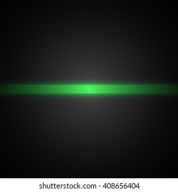 Green laser beam. Vector illustration.