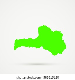 Green Latvia (without Livonia) Map Illustration