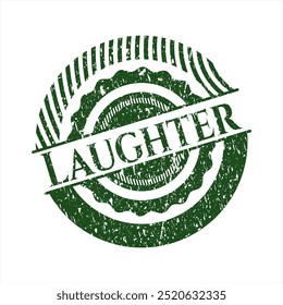 Green Laughter rubber grunge seal. 