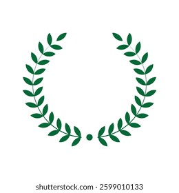 green laurel wealth icon, silhouette 