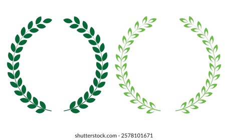 green laurel wealth set  vector illustrator 