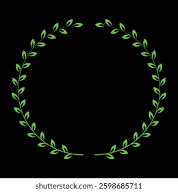 green laurel wealth silhouette, icon 