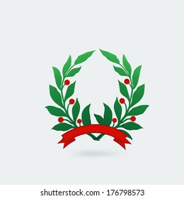 green laurel wreath