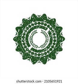 Icono de la corona de laurel verde dentro del precinto de caucho de socorro. 