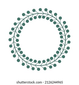 green laurel wreath illustration with berries