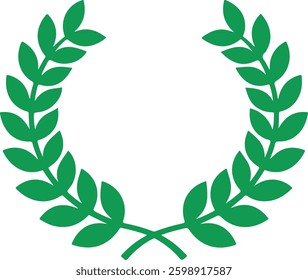Green Laurel Wreath Vector Graphic