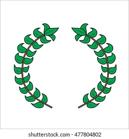 Green Laurel Wreath Vector Icon