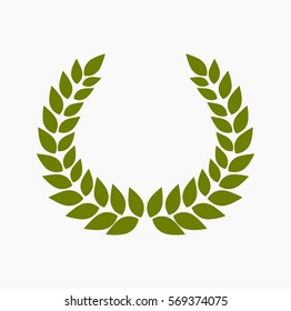 Green laurel wreath. Vector illustration