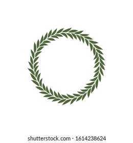 Green laurel wreath. The wreath of the winner. Vector illustration isolated on a white background.