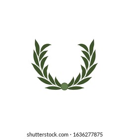 Green laurel wreath. The wreath of the winner. Vector illustration isolated on a white background.