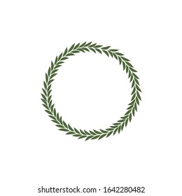 Green laurel wreath. The wreath of the winner. Vector illustration isolated on a white background.