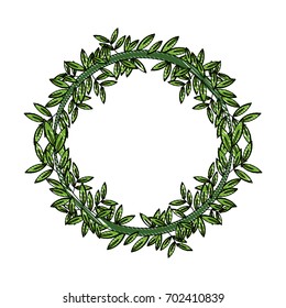 green laurel wreaths round for emblem